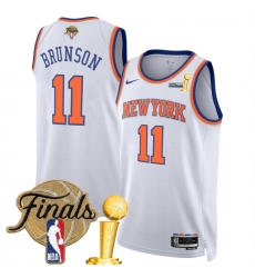 New Yok Knicks 11 Jalen Brunson White 2026 Finals Patch And Finals Champions Patch Association Edition Stitched Basketball Jersey New Yok Knicks 11 Jalen Brunson White 2026 Finals Patch And Finals Champions Patch Association Edition Stitched Basketball Jersey