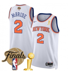New Yok Knicks 2 Miles McBride White 2026 Finals Patch And Finals Champions Patch Association Edition Stitched Basketball Jersey New Yok Knicks 2 Miles McBride White 2026 Finals Patch And Finals Champions Patch Association Edition Stitched Basketball Jersey