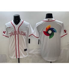 Men Canada Baseball White 2026 World Baseball Classic Big Logo Home Stadium Stitched Jersey Men Canada Baseball White 2026 World Baseball Classic Big Logo Home Stadium Stitched Jersey