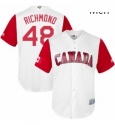 Mens Canada Baseball Majestic 48 Scott Richmond White 2017 World Baseball Classic Replica Team Jersey