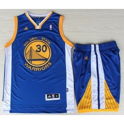 Golden State Warriors 30 Stephen Curry Blue Revolution 30 Swingman Jerseys Shorts NBA Suits
