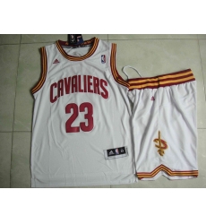 NBA Cleveland Cavaliers 23 LeBron James White Jerseys Shorts Set Suit