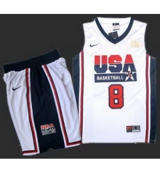 USA Basketball Retro 1992 Olympic Dream Team White Jersey & Shorts Suit #8 Scottie Pippen