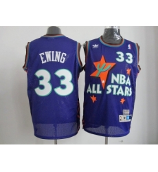 NBA New York Knicks #33 Patrick Ewing 95 All Star #33 Ewing Purple Jerseys