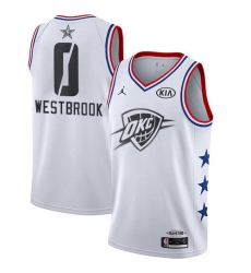 Thunder #0 Russell Westbrook White Basketball Jordan Swingman 2019 All Star Game Jersey