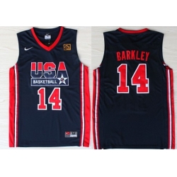 1992 Olympics Team USA 14 Charles Barkley Navy Blue Swingman Jersey 