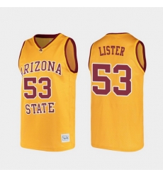 Men Arizona State Sun Devils Alton Lister Alumni Gold College Basketball Jersey