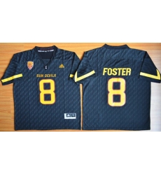 Sun Devils #8 D  J  Foster New Black Stitched NCAA Basketball Jersey