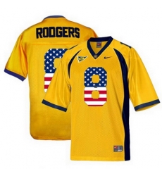 California Golden Bears 8 Aaron Rodgers Gold USA Flag College Football Jersey