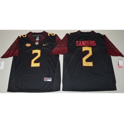 Seminoles #2 Deion Sanders Black Limited Stitched NCAA Limited Jersey