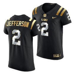 Lsu Tigers Justin Jefferson Golden Edition Elite Nfl Black Jersey