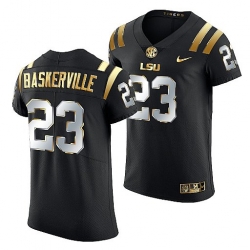 Lsu Tigers Micah Baskerville 2021 22 Golden Edition Elite Football Black Jersey