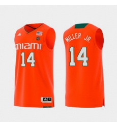 Men Miami Hurricanes Rodney Miller Jr. Orange Replica College Basketball Jersey