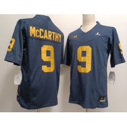 Men Michigan Wolverines J.J. Mccarthy Maize #9 College Football Navy Diamond Jersey