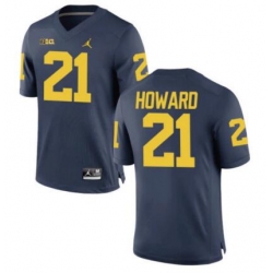 Men NCAA Michigan Desmond Howard #21 Navy Blue Stitched Jersey