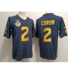 Men Women Youth Michigan Wolverines Blake Corum #2 Navy High School F U S E Stitched Rose Bowl Jersey