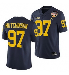 Michigan Wolverines Aidan Hutchinson Navy 2021 Orange Bowl College Football Playoff Jersey