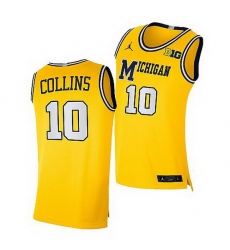 Michigan Wolverines Frankie Collins Maize Replica Jersey