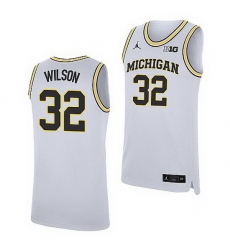 Michigan Wolverines Luke Wilson White Replica College Basketball Jersey