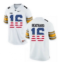 Iowa Hawkeyes 16 C J Beathard White USA Flag College Football Limited Jersey