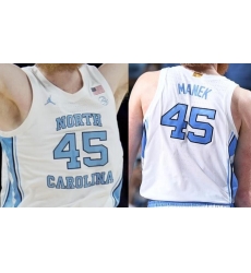 Men North Carolina Tarheels #45 Brady Manek White basketball jerseys