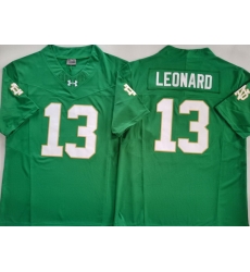 Men Norte Dame Fighting Irish Green #13 Riley Leonard Green Stitched NCAA Jersey Men Norte Dame Fighting Irish Green #13 Riley Leonard Green Stitched NCAA Jersey