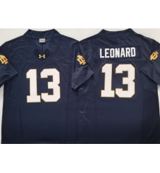 Men Notre Dame Fighting Irish #13 Riley Leonard Navy Stitched NCAA Jersey Men Notre Dame Fighting Irish #13 Riley Leonard Navy Stitched NCAA Jersey