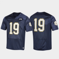 Men Notre Dame Fighting Irish 19 Navy Replica Jersey