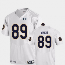 Men Notre Dame Fighting Irish Brock Wright 89 White College Football Replica Jersey