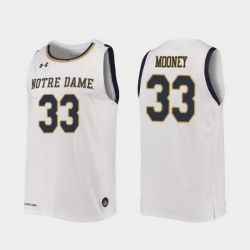 Men Notre Dame Fighting Irish John Mooney Replica White College Basketball 2019 20 Jersey