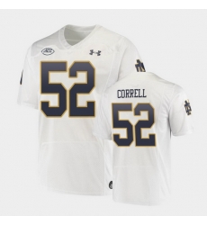 Men Notre Dame Fighting Irish Zeke Correll Replica White College Football Playoff Jersey