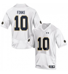 Men Under Armour 10 Replica White Chris Finke Notre Dame Fighting Irish Alumni Football Jersey