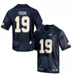 Men Under Armour 19 Replica Navy Blue Justin Yoon Notre Dame Fighting Irish Alumni Football Jersey