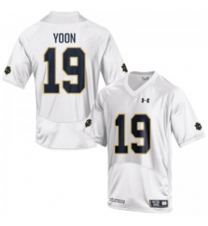 Men Under Armour 19 Replica White Justin Yoon Notre Dame Fighting Irish Alumni Football Jersey