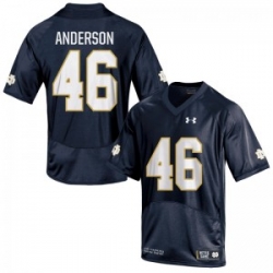 Men Under Armour 46 Replica Navy Blue Josh Anderson Notre Dame Fighting Irish Alumni Football Jersey