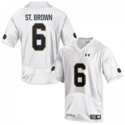 Men Under Armour 6 Replica White Equanimeous St. Brown Notre Dame Fighting Irish Alumni Football Jersey