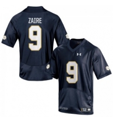 Men Under Armour 9 Replica Navy Blue Malik Zaire Notre Dame Fighting Irish Alumni Football Jersey