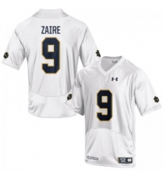 Men Under Armour 9 Replica White Malik Zaire Notre Dame Fighting Irish Alumni Football Jersey