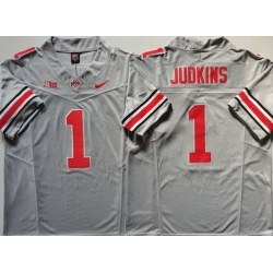 Men Ohio State Buckeyes GRAY #1 Quinshon Judkins F U S E Stitched NAAA Jersey