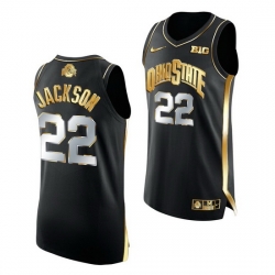 Ohio State Buckeyes Jim Jackson Black Retired Number Golden Authentic Jersey