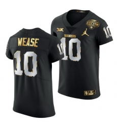 Oklahoma Sooners Theo Wease Black 2020 Cotton Bowl Classic Golden Edition Jersey