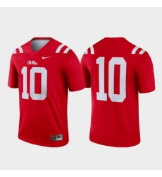 Men Ole Miss Rebels 10 Red Legend College Football Jersey