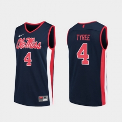 Men Ole Miss Rebels Breein Tyree Navy Replica College Basketball Jersey