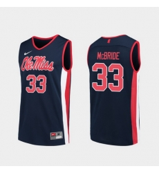 Men Ole Miss Rebels John Mcbride Navy Replica College Basketball Jersey