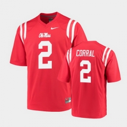 Men Ole Miss Rebels Matt Corral College Football Red Game Jersey