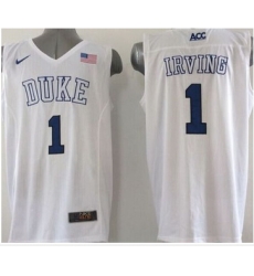 Duke Blue Devils #1 Kyrie Irving White Basketball Elite Stitched NCAA Jersey