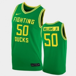 Men Oregon Ducks Eric Williams Jr. College Basketball Green Replica 2020 21 Jersey