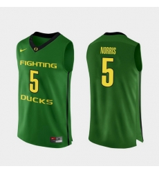 Men Oregon Ducks Miles Norris Apple Green Authentic College Basketball Jersey