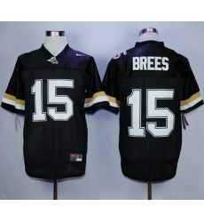 Purdue Boilermakers #15 Drew Brees Black Stitched NCAA Jersey