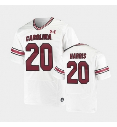 Men South Carolina Gamecocks Kevin Harris Replica White Premiere Football Jersey